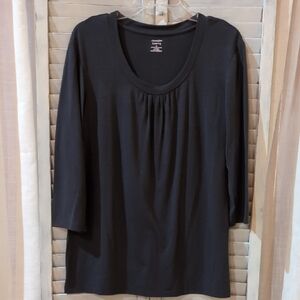 Jennifer Lauren Women's Dark Gray Long Sleeve Top